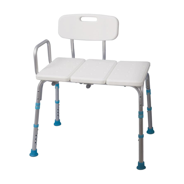 EA/1 ADJUSTABLE BATH AND SHOWER TRANSFER BENCH WITH REVERSIBLE BACKREST, OFF WHITE * Drive Medical item surcharge included in sell