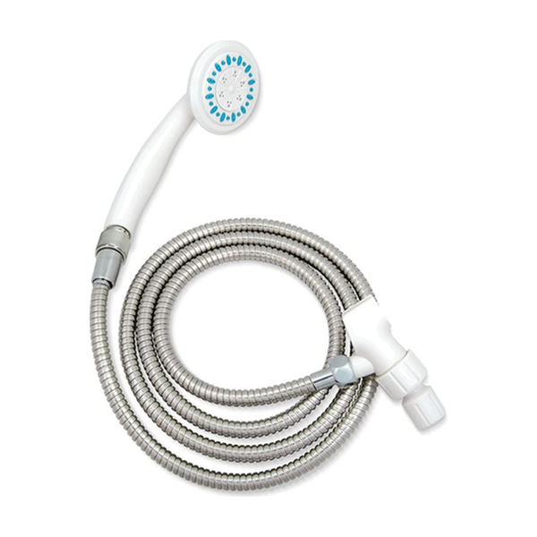 EA/1 3 SETTING HANDHELD SHOWER HEAD WITH 80" ULTRA-LONG STAINLESS STEEL HOSE, WHITE * Drive Medical item surcharge included in sell