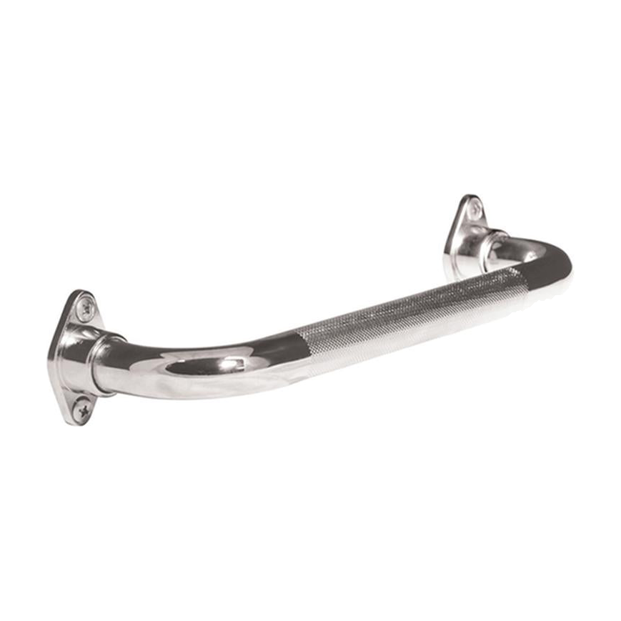 EA/1 KNURLED CHROME GRAB BAR WITH ROTATING FLANGE 18" * Drive Medical item surcharge included in sell