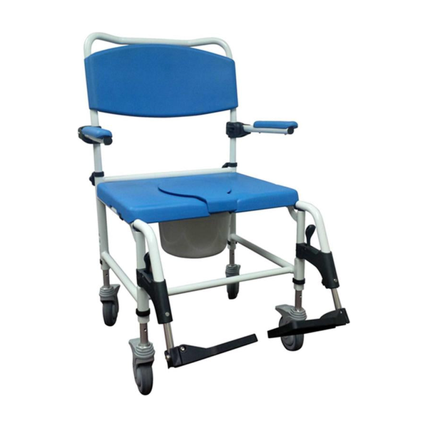 EA/1 ALUMINUM BARIATRIC REHAB SHOWER COMMODE CHAIR WITH TWO REAR-LOCKING CASTERS (NON RETURNABLE) * Drive Medical item surcharge included in sell