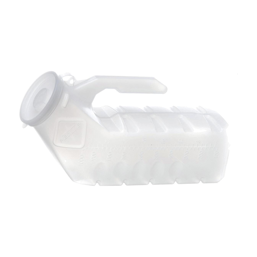1/EA URINAL MALE DELUXE W/LID TRANSLUCENT PLASTIC, SINGLE USER