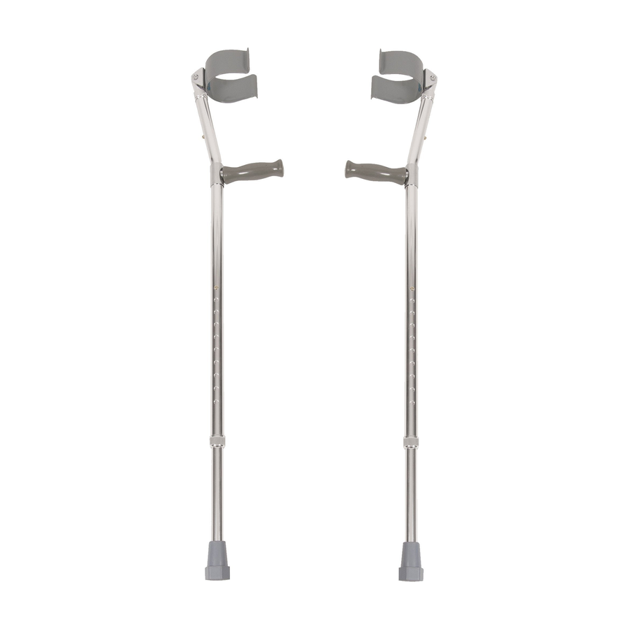 PR/1 PCP FOREARM CRUTCHES STANDARD 5'2"-6'2" PUSH-BUTTON ADJUST AT LEGS & CUFF 250LBS