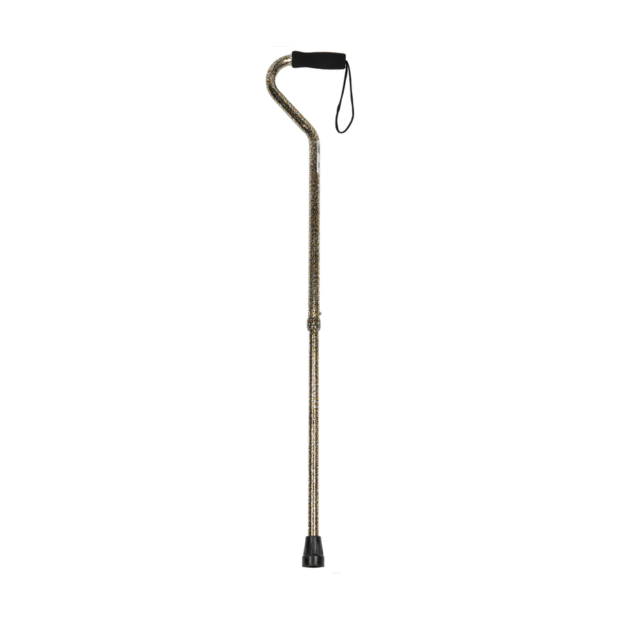 EA/1 ADJUSTABLE OFFSET HANDLE ALUMINIUM CANE, CHEETAH