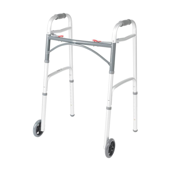 EA/1 DELUXE TWO BUTTON FOLDING WALKER WITH 5" WHEELS * Drive Medical item surcharge included in sell