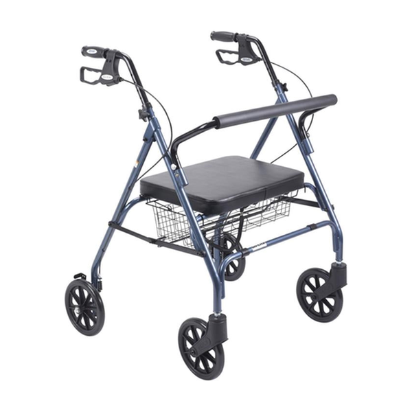 EA/1 HEAVY DUTY BARIATRIC ROLLATOR ROLLING WALKER WITH LARGE PADDED SEAT, BLUE * Drive Medical item surcharge included in sell