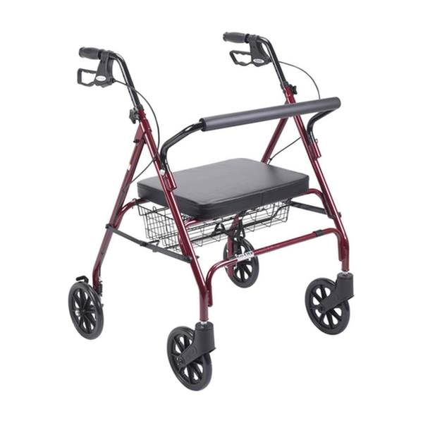 EA/1 HEAVY DUTY BARIATRIC ROLLATOR ROLLING WALKER WITH LARGE PADDED SEAT, RED * Drive Medical item surcharge included in sell