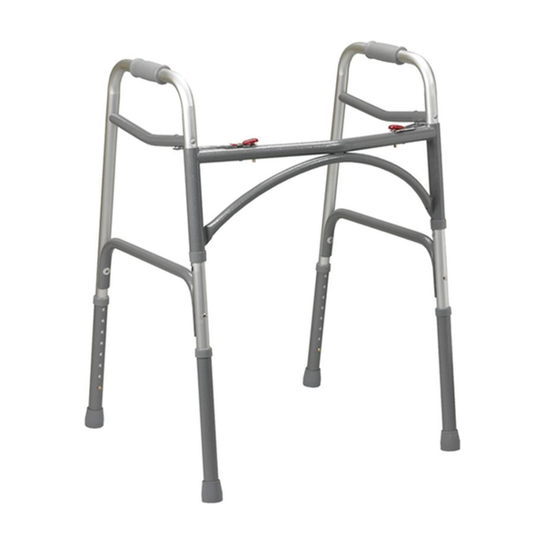 EA BARIATRIC WALKER TWO-BUTTON FOLD ALUMINUM W/ STEEL LEGS & SIDE BRACES (600LBS) 32-39"H 20.5-23"W * Drive Medical item surcharge included in sell