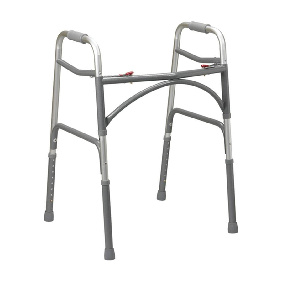 EA BARIATRIC WALKER TWO-BUTTON FOLD ALUMINUM W/ STEEL LEGS & SIDE BRACES (600LBS) 32-39"H 20.5-23"W * Drive Medical item surcharge included in sell