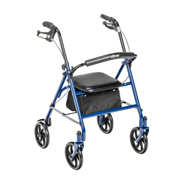 EA/1 FOUR WHEEL ROLLATOR ROLLING WALKER WITH FOLD UP REMOVABLE BACK SUPPORT, BLUE * Drive Medical item surcharge included in sell