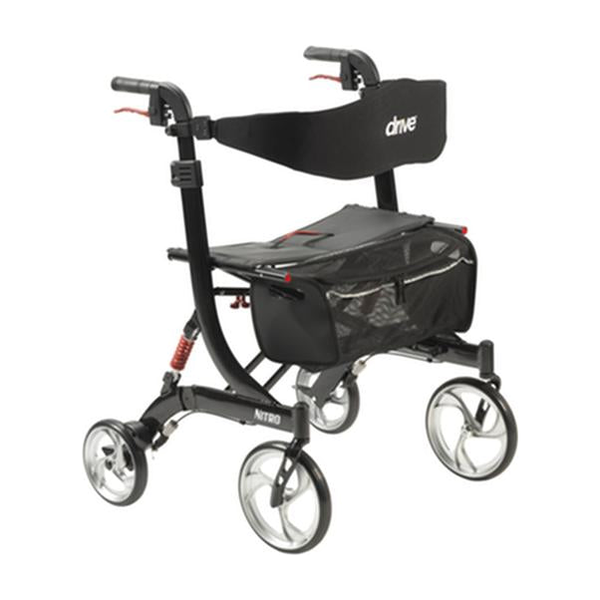 EA/1 NITRO EURO STYLE ROLLATOR ROLLING WALKER, HEAVY DUTY, BLACK * Drive Medical item surcharge included in sell