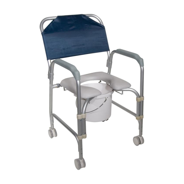 EA/1 LIGHTWEIGHT PORTABLE SHOWER COMMODE CHAIR WITH CASTERS * Drive Medical item surcharge included in sell