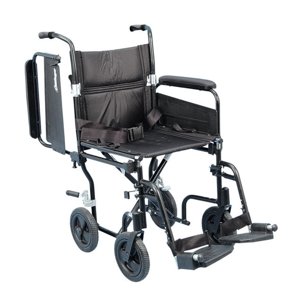 EA/1 AIRGO COMFORT-PLUS LIGHTWEIGHT TRANSPORT CHAIR, W/ DETACHABLE FLIP BACK ARM REST, 19IN SEAT * Drive Medical item surcharge included in sell