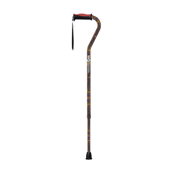 EA/1 ADJUSTABLE OFFSET HANDLE CANE WITH REFLECTIVE STRAP, PAISLEY * Drive Medical item surcharge included in sell