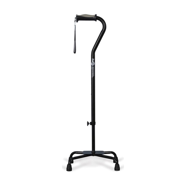 EA/1 ADJUSTABLE QUAD CANE FOR RIGHT OR LEFT HAND USE, LARGE BASE, EBONY * Drive Medical item surcharge included in sell