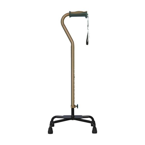 EA/1 ADJUSTABLE QUAD CANE FOR RIGHT OR LEFT HAND USE, LARGE BASE, COCOA * Drive Medical item surcharge included in sell