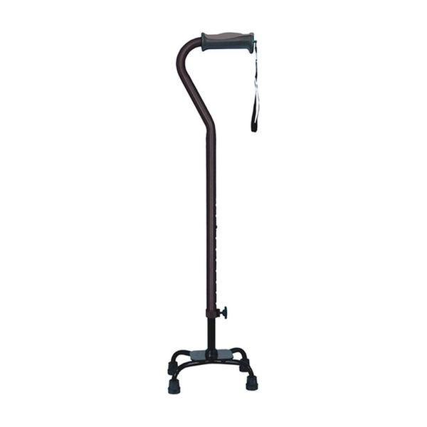 EA/1 ADJUSTABLE QUAD CANE FOR RIGHT OR LEFT HAND USE, SMALL BASE, EBONY * Drive Medical item surcharge included in sell