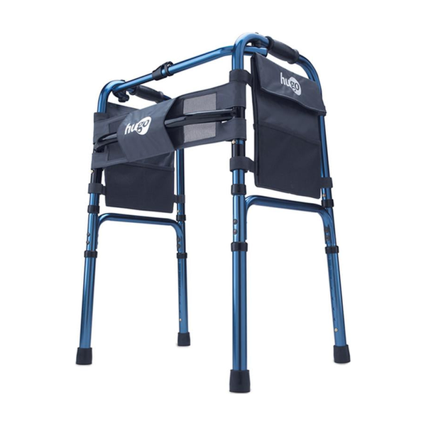EA/1 ADJUSTABLE FOLDING WALKER WITH 5" WHEELS AND PLASTIC GLIDES, SAPPHIRE BLUE * Drive Medical item surcharge included in sell
