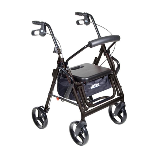 EA/1 DUET DUAL FUNCTION TRANSPORT WHEELCHAIR ROLLATOR ROLLING WALKER, BLACK * Drive Medical item surcharge included in sell