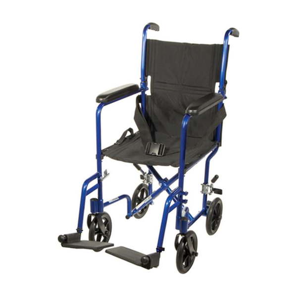 EA/1 LIGHTWEIGHT TRANSPORT WHEELCHAIR, 17" SEAT, BLUE * Drive Medical item surcharge included in sell