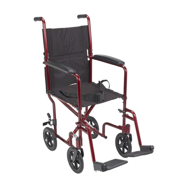 EA/1 LIGHTWEIGHT TRANSPORT WHEELCHAIR, 17" SEAT, RED * Drive Medical item surcharge included in sell