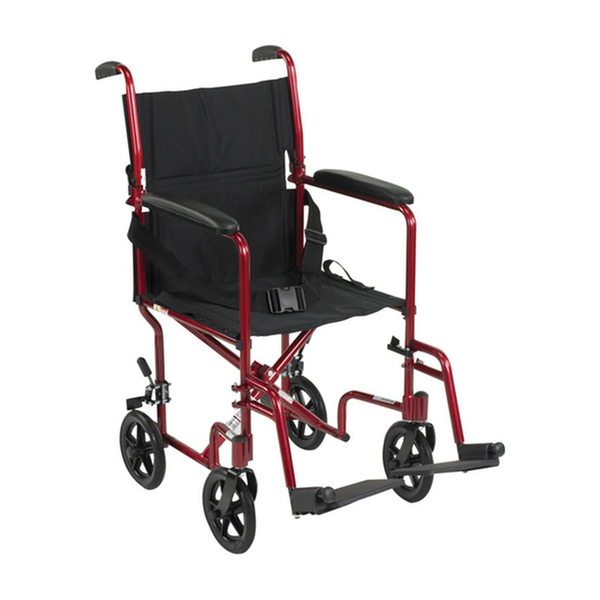 EA/1 LIGHTWEIGHT TRANSPORT WHEELCHAIR, 19" SEAT, RED * Drive Medical item surcharge included in sell