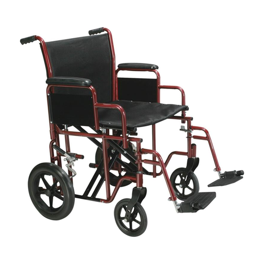 EA/1 BARIATRIC HEAVY DUTY TRANSPORT WHEELCHAIR WITH SWING AWAY FOOTREST, 20" SEAT, RED * Drive Medical item surcharge included in sell