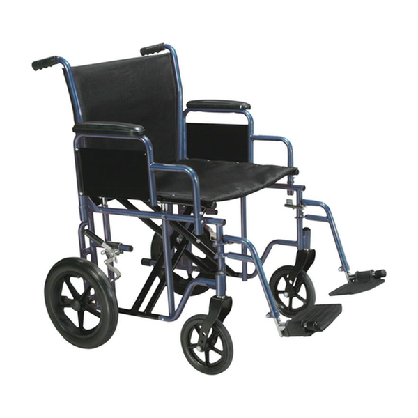 EA/1 BARIATRIC HEAVY DUTY TRANSPORT WHEELCHAIR WITH SWING AWAY FOOTREST, 22" SEAT, BLUE * Drive Medical item surcharge included in sell