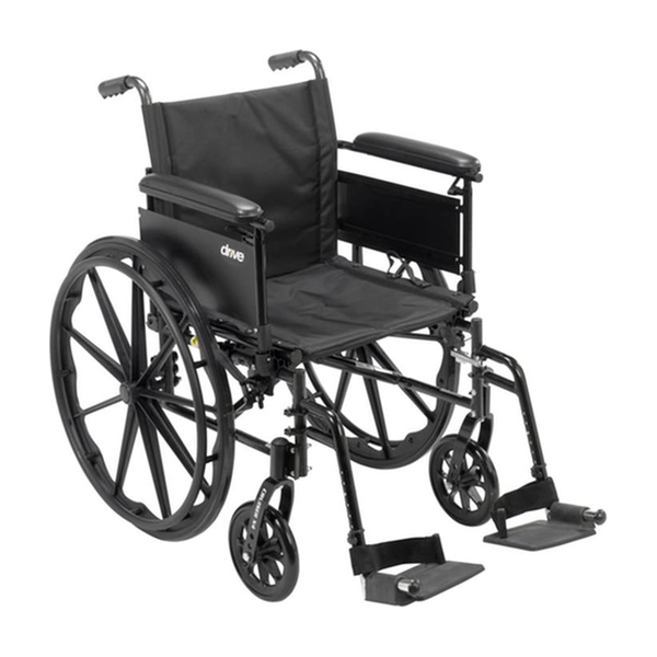 EA/1 CRUISER X4 LIGHTWEIGHT DUAL AXLE WHEELCHAIR WITH ADJUSTABLE DETACHABLE ARMS, FULL ARMS, SWING A * Drive Medical item surcharge included in sell