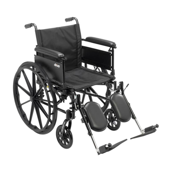 EA/1 CRUISER X4 LIGHTWEIGHT DUAL AXLE WHEELCHAIR WITH ADJUSTABLE DETACHABLE ARMS, FULL ARMS, ELEVATI * Drive Medical item surcharge included in sell