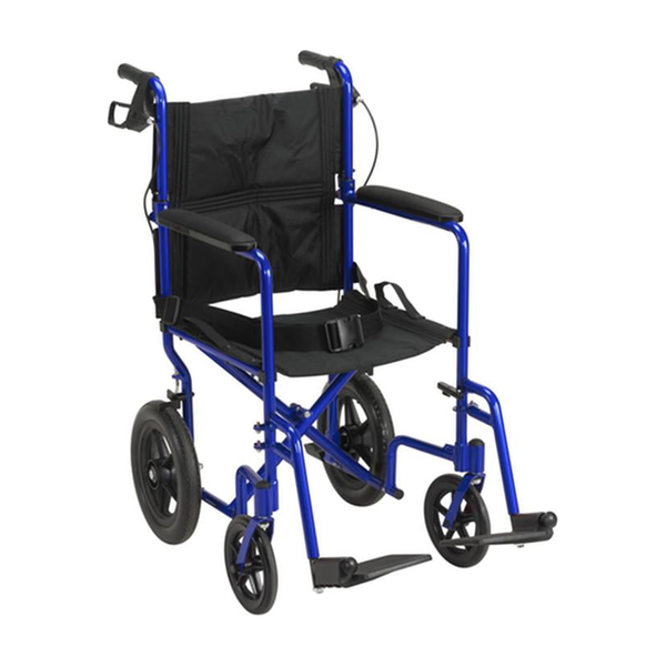 EA/1 LIGHTWEIGHT EXPEDITION TRANSPORT WHEELCHAIR WITH HAND BRAKES, BLUE * Drive Medical item surcharge included in sell