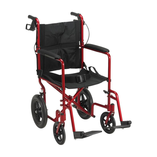 EA/1 LIGHTWEIGHT EXPEDITION TRANSPORT WHEELCHAIR WITH HAND BRAKES, RED * Drive Medical item surcharge included in sell