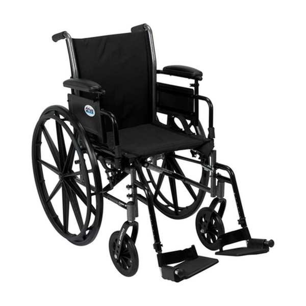 EA/1 CRUISER III LIGHT WHEELCHAIR W/ FLIP BACK ARMS ADJUSTABLE DESK ARMS SWING AWAY FOOTREST 18" * Drive Medical item surcharge included in sell
