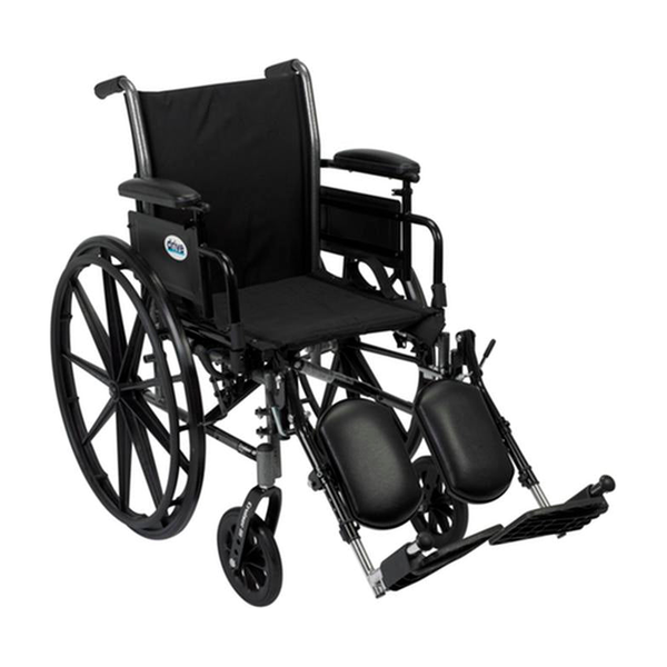 EA/1 CRUISER III LIGHT WHEELCHAIR W/ FLIP BACK ARMS ADJUSTABLE DESK ARMS ELEVATING LEG REST 20" * Drive Medical item surcharge included in sell
