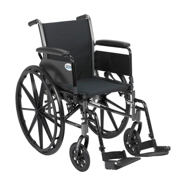EA/1 CRUISER III LIGHT WEIGHT WHEELCHAIR WITH FLIP BACK REMOVABLE ARMS, FULL ARMS, SWING AWAY FOOTRE * Drive Medical item surcharge included in sell