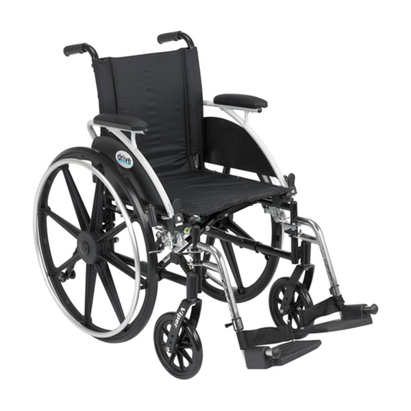 EA/1 VIPER WHEELCHAIR WITH FLIP BACK REMOVABLE ARMS, DESK ARMS, SWING AWAY FOOTRESTS, 12" SEAT * Drive Medical item surcharge included in sell