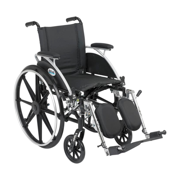 EA/1 VIPER WHEELCHAIR WITH FLIP BACK REMOVABLE ARMS, DESK ARMS, ELEVATING LEG RESTS, 14" SEAT * Drive Medical item surcharge included in sell