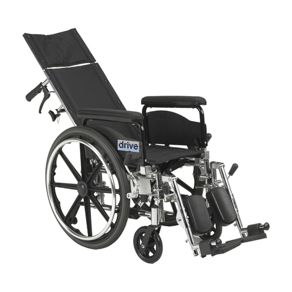 EA/1 VIPER PLUS GT FULL RECLINING WHEELCHAIR, DETACHABLE FULL ARMS, 18" SEAT * Drive Medical item surcharge included in sell
