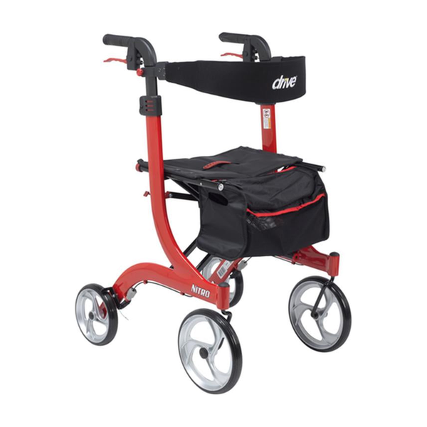 EA/1 NITRO EURO STYLE ROLLATOR ROLLING WALKER, TALL, RED * Drive Medical item surcharge included in sell