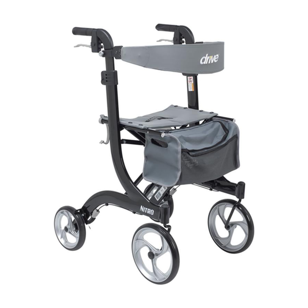EA/1 NITRO EURO STYLE ROLLATOR ROLLING WALKER, TALL, BLACK * Drive Medical item surcharge included in sell