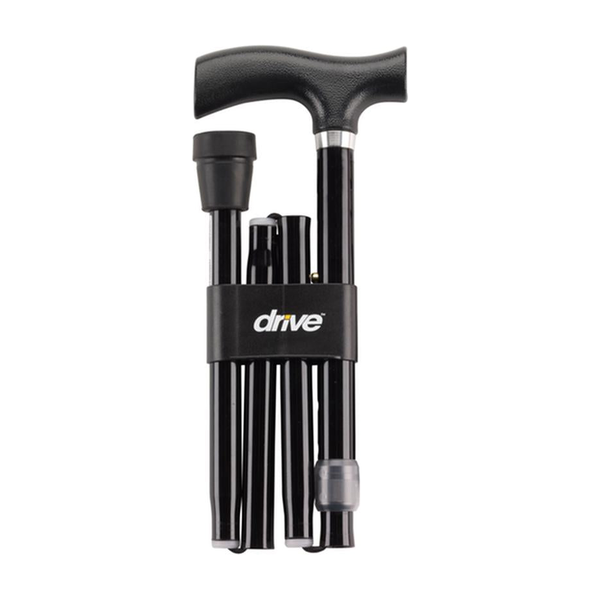 EA/1 HEAVY DUTY FOLDING CANE LIGHTWEIGHT ADJUSTABLE WITH T HANDLE * Drive Medical item surcharge included in sell