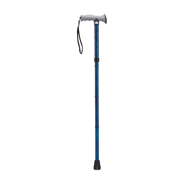 EA/1 ADJUSTABLE LIGHTWEIGHT FOLDING CANE WITH GEL HAND GRIP, BLUE CRACKLE * Drive Medical item surcharge included in sell