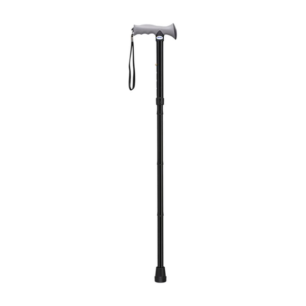 EA/1 ADJUSTABLE LIGHTWEIGHT FOLDING CANE WITH GEL HAND GRIP, BLACK * Drive Medical item surcharge included in sell