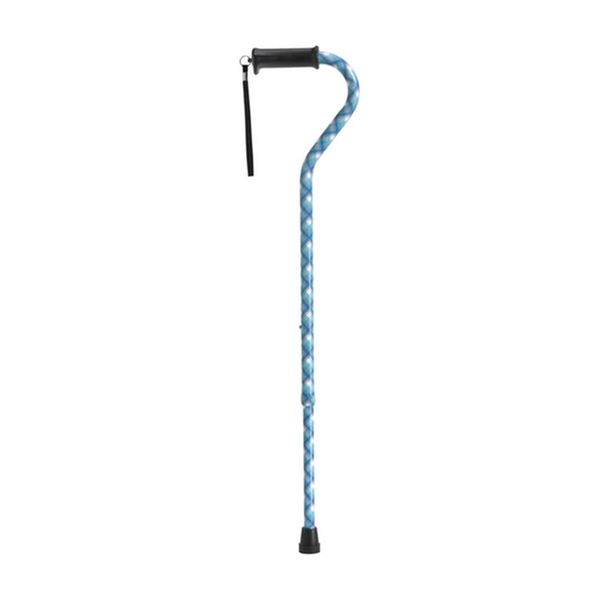 EA/1 ADJUSTABLE HEIGHT OFFSET HANDLE CANE WITH GEL HAND GRIP, PLAID * Drive Medical item surcharge included in sell