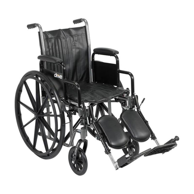 EA/1 SILVER SPORT 2 WHEELCHAIR, DETACHABLE DESK ARMS, ELEVATING LEG RESTS, 16" SEAT * Drive Medical item surcharge included in sell