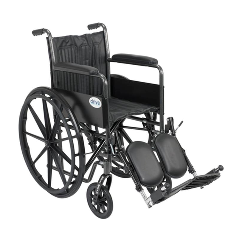 EA/1 SILVER SPORT 2 WHEELCHAIR, NON REMOVABLE FIXED ARMS, ELEVATING LEG RESTS, 18" SEAT * Drive Medical item surcharge included in sell