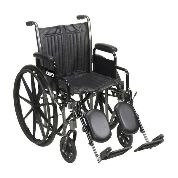 EA/1 SILVER SPORT 2 WHEELCHAIR, W/ DETACHABLE DESK ARM, SWING AWAY ELEVATING LEG RESTS. Heavy Item * Drive Medical item surcharge included in sell
