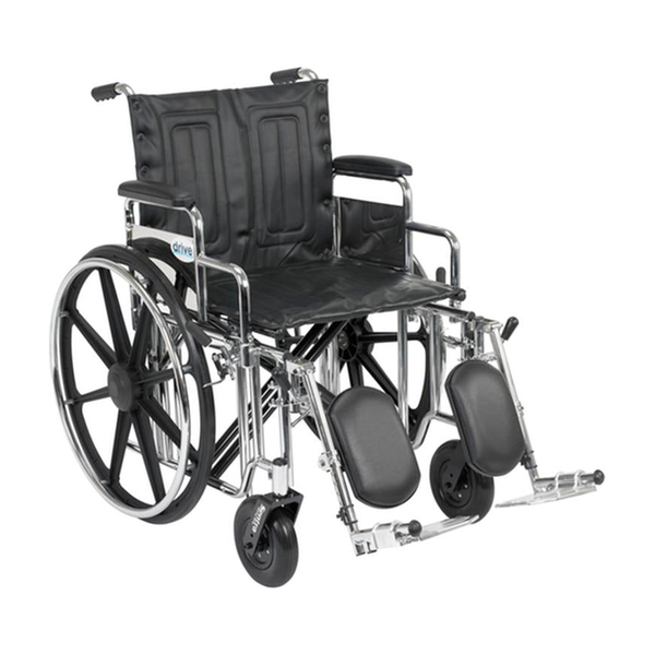 EA/1 SENTRA EXTRA HEAVY DUTY WHEELCHAIR, DETACHABLE DESK ARMS, ELEVATING LEG RESTS, 20" SEAT * Drive Medical item surcharge included in sell