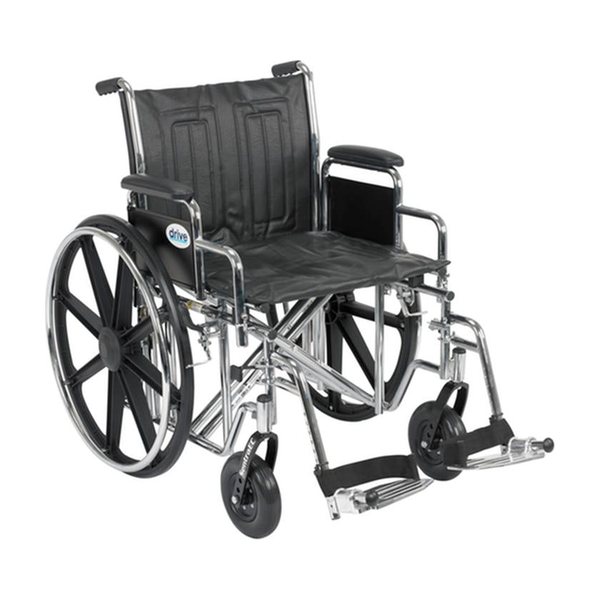 EA/1 SENTRA EC HEAVY DUTY WHEELCHAIR, DETACHABLE DESK ARMS, SWING AWAY FOOTRESTS, 20" SEAT * Drive Medical item surcharge included in sell