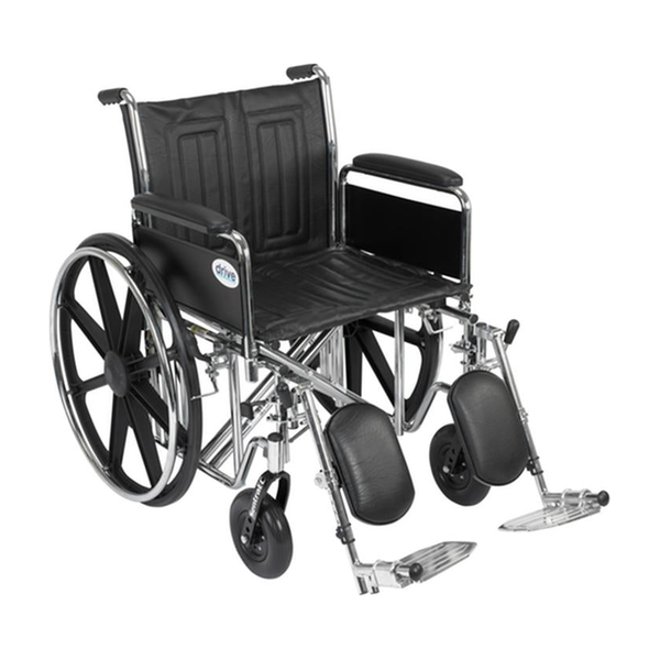 EA/1 SENTRA EC HEAVY DUTY WHEELCHAIR, DETACHABLE FULL ARMS, ELEVATING LEG RESTS, 20" SEAT * Drive Medical item surcharge included in sell