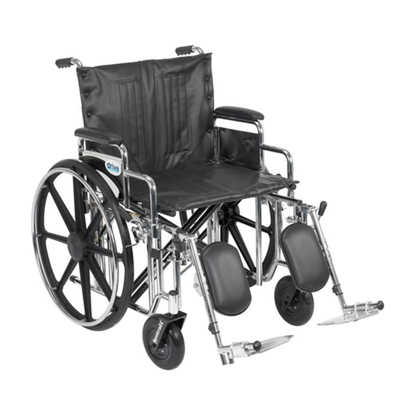 EA/1 SENTRA EXTRA HEAVY DUTY WHEELCHAIR, DETACHABLE DESK ARMS, ELEVATING LEG RESTS, 22" SEAT * Drive Medical item surcharge included in sell